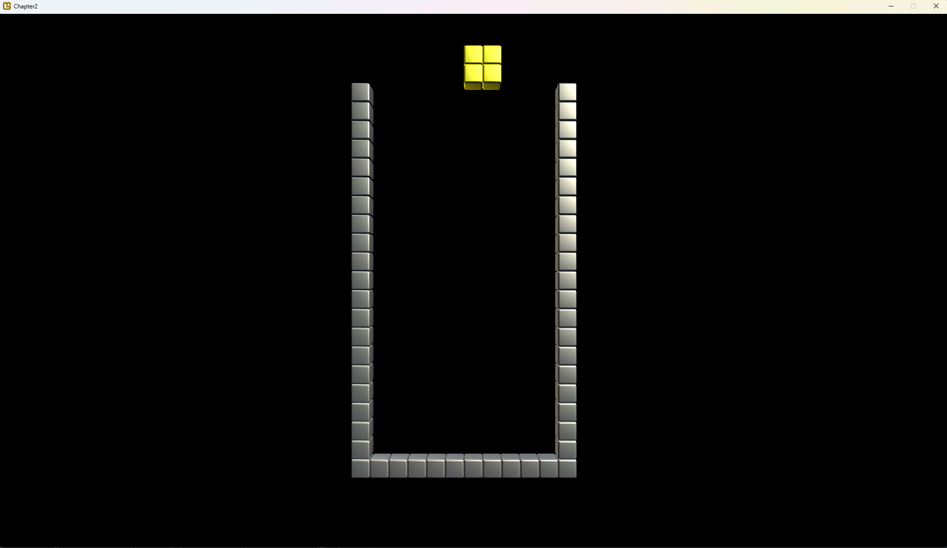 pieces are moved down by pressing the down key- once a piece reaches the bottom, a new piece appears