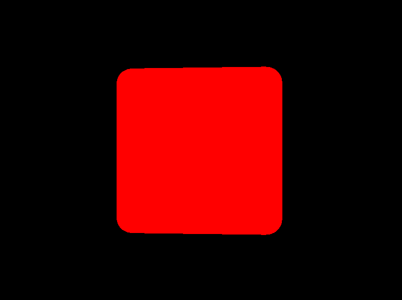 Rendered cube with red diffuse color only