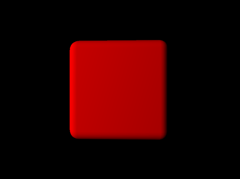 Rendered cube with simple shading applied